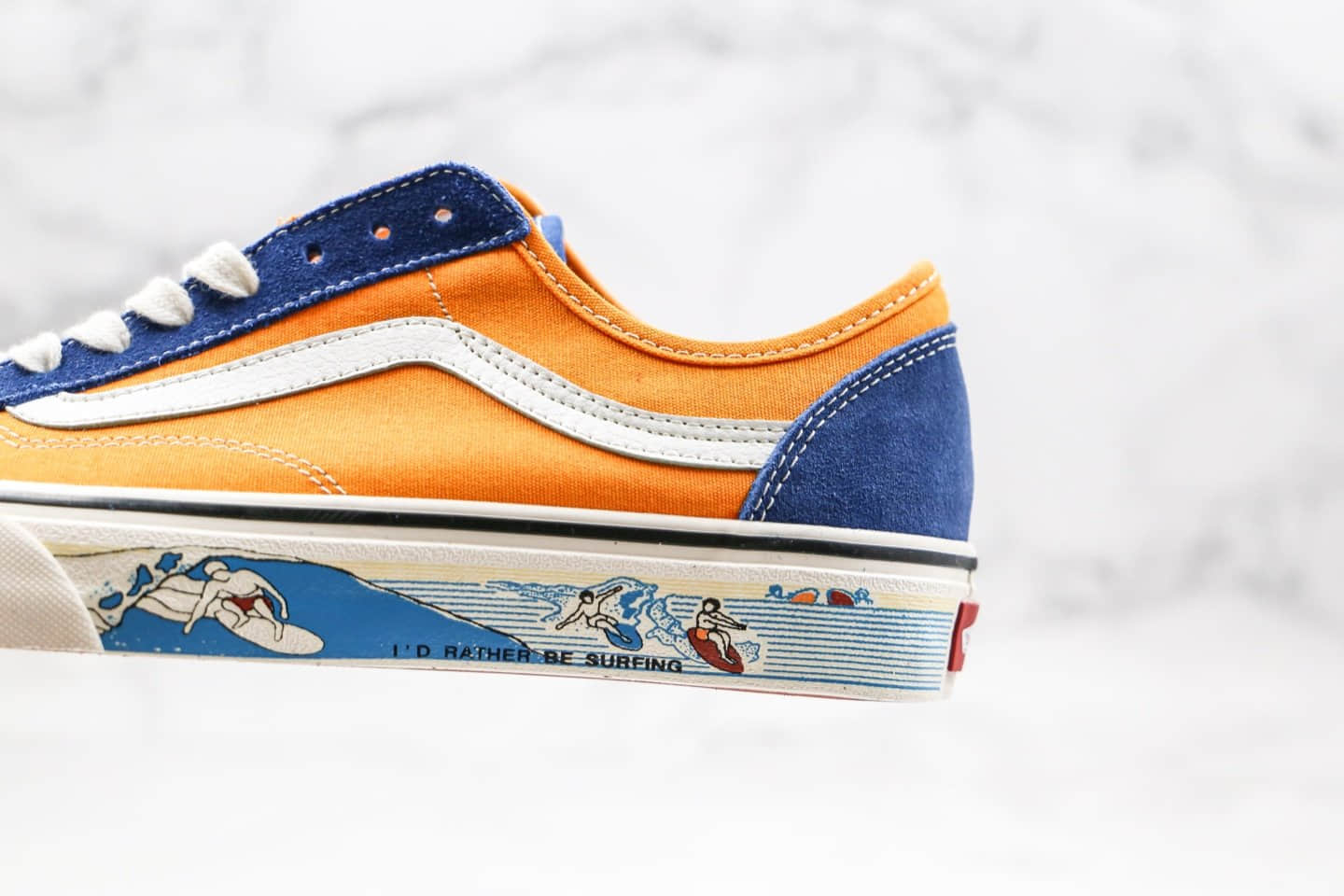 万斯Vans Style 36公司级版本半月包头杀人鲸冲敏感内容印花黄蓝色原厂硫化大底原盒原标