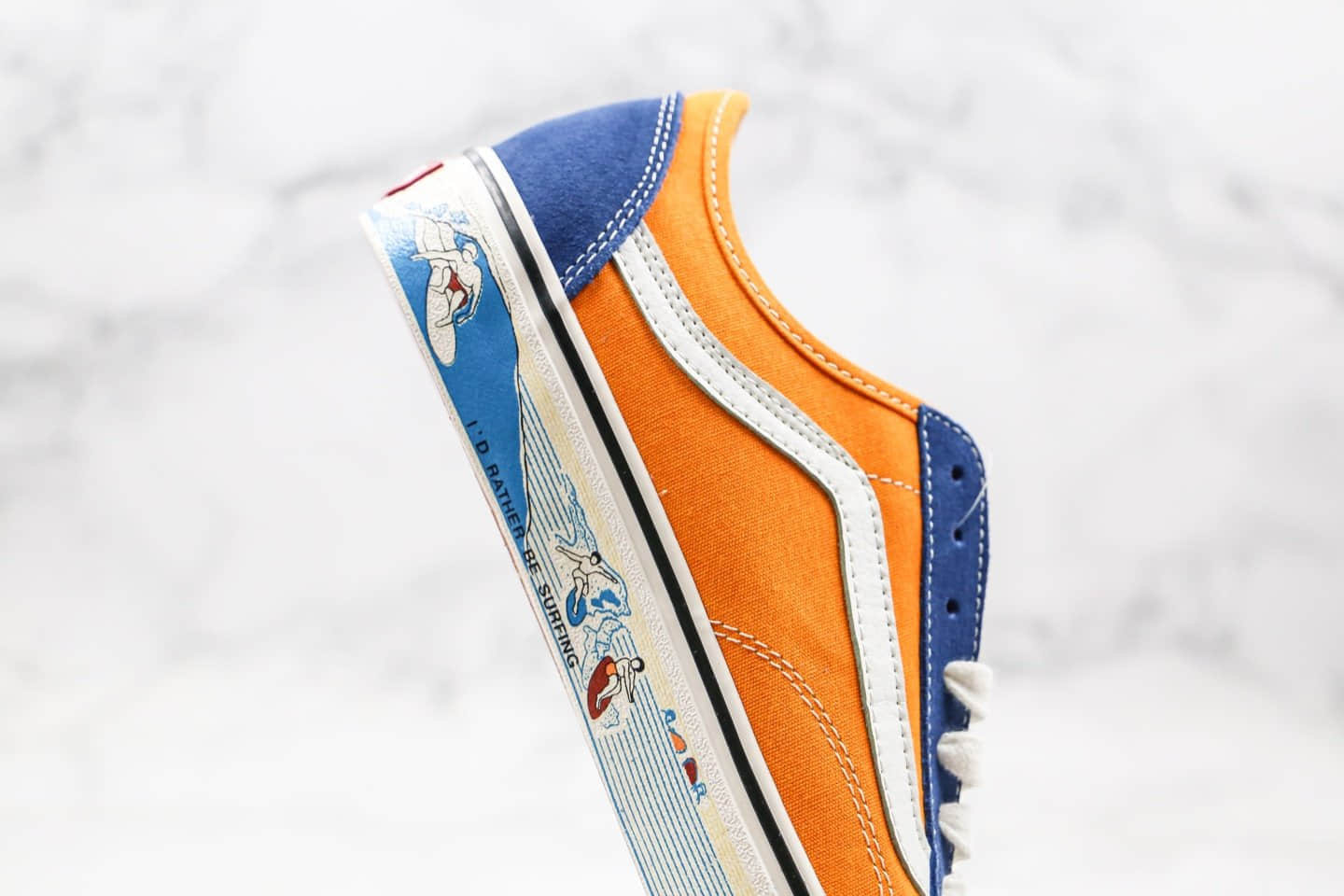 万斯Vans Style 36公司级版本半月包头杀人鲸冲敏感内容印花黄蓝色原厂硫化大底原盒原标