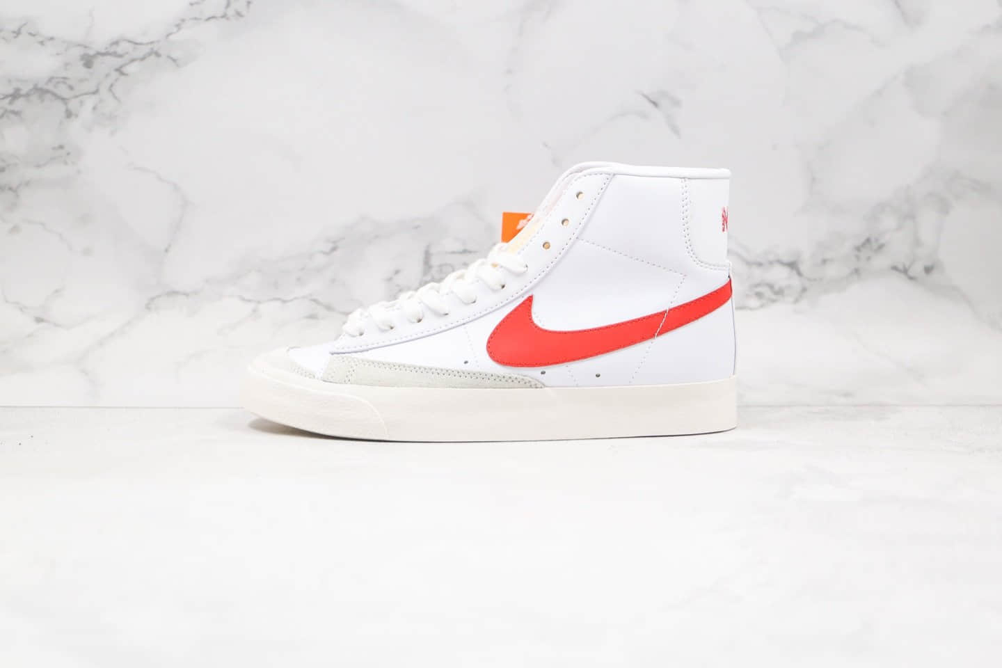 耐克Nike Blazer Mid Vintage Lucid Green 1977 QS纯原版本高帮开拓者皮面白红色原厂后跟定型正确细节处理 货号:BQ6806-600
