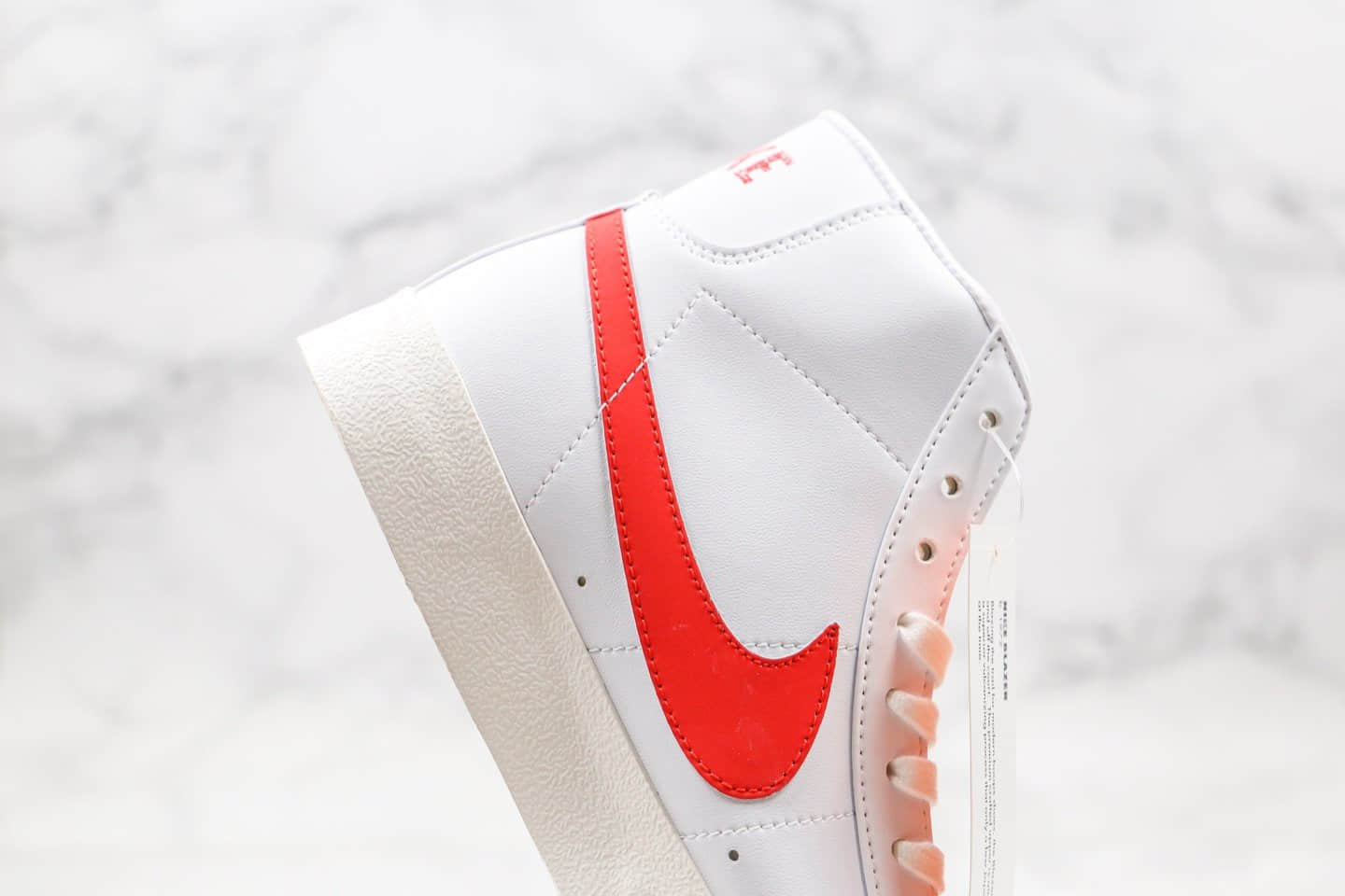 耐克Nike Blazer Mid Vintage Lucid Green 1977 QS纯原版本高帮开拓者皮面白红色原厂后跟定型正确细节处理 货号:BQ6806-600