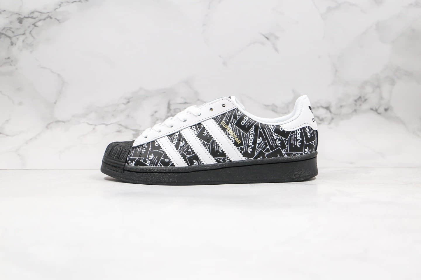 阿迪达斯adidas originals Superstar公司级版本陈奕迅代言款贝壳头50周年满印logo黑白配色原数据开发 (ID:33364) - 图片1