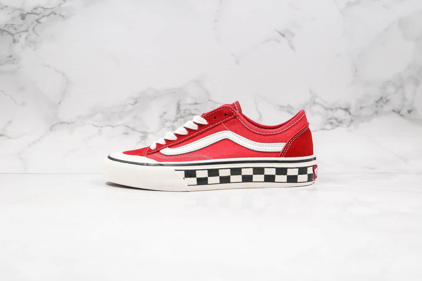 万斯Vans Style 36 Cecon SF公司级版本小红书爆款板鞋半月包头红色棋盘格子原厂硫化 (ID:33378) - 图片1