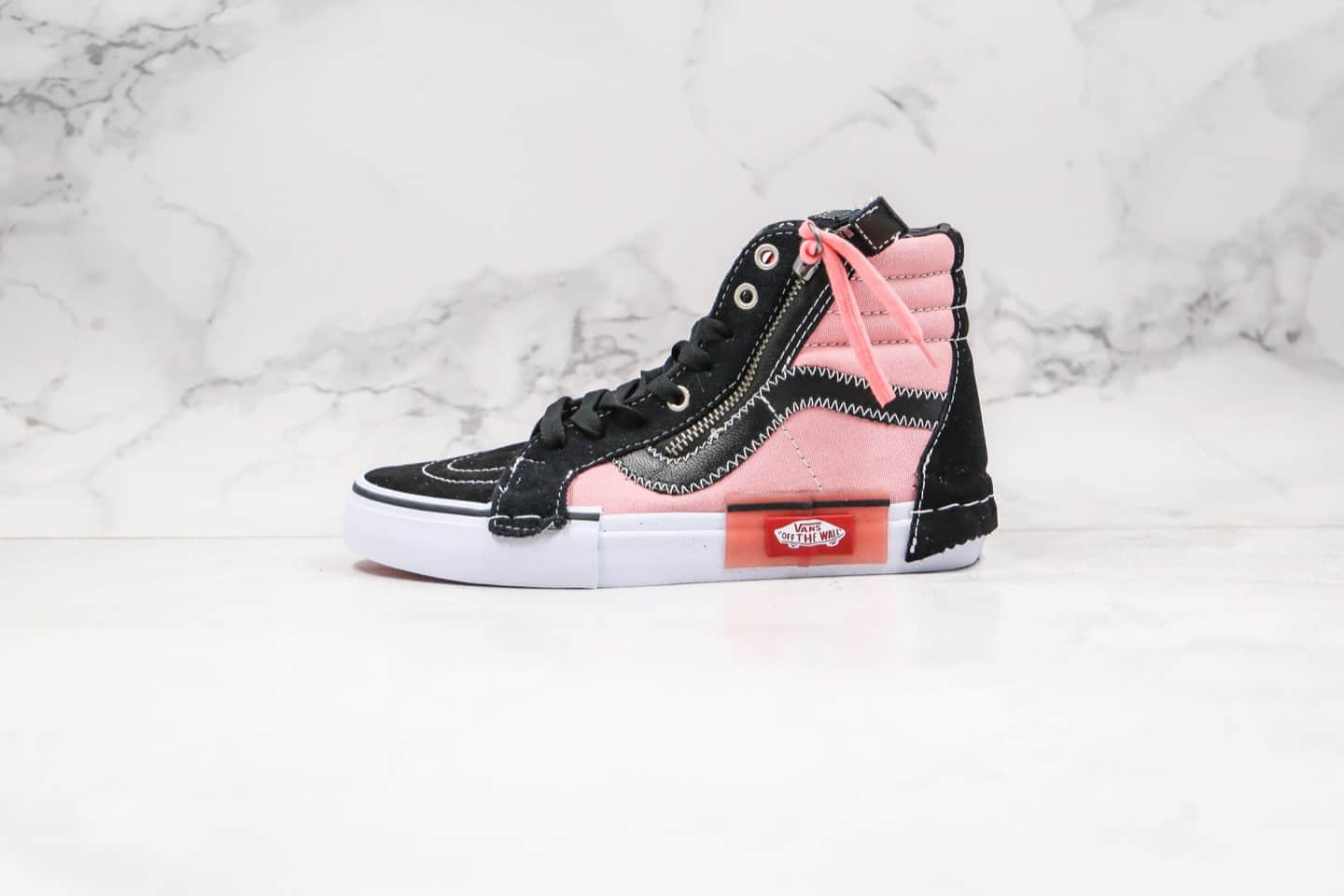 万斯Vans Vault Sk8-Hi Cap LX公司级版本解构主义高帮帆布硫化板鞋黑粉配色高清洁度做工 (ID:33385) - 图片1