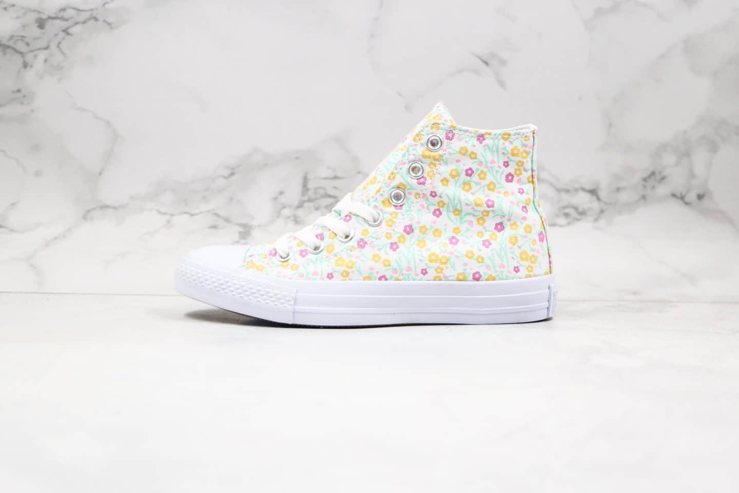 匡威Converse Chuck Taylor All Star公司级版本高帮帆布鞋小碎花彩色原盒原标正确双围条硫化大底 (ID:33549) - 图片1
