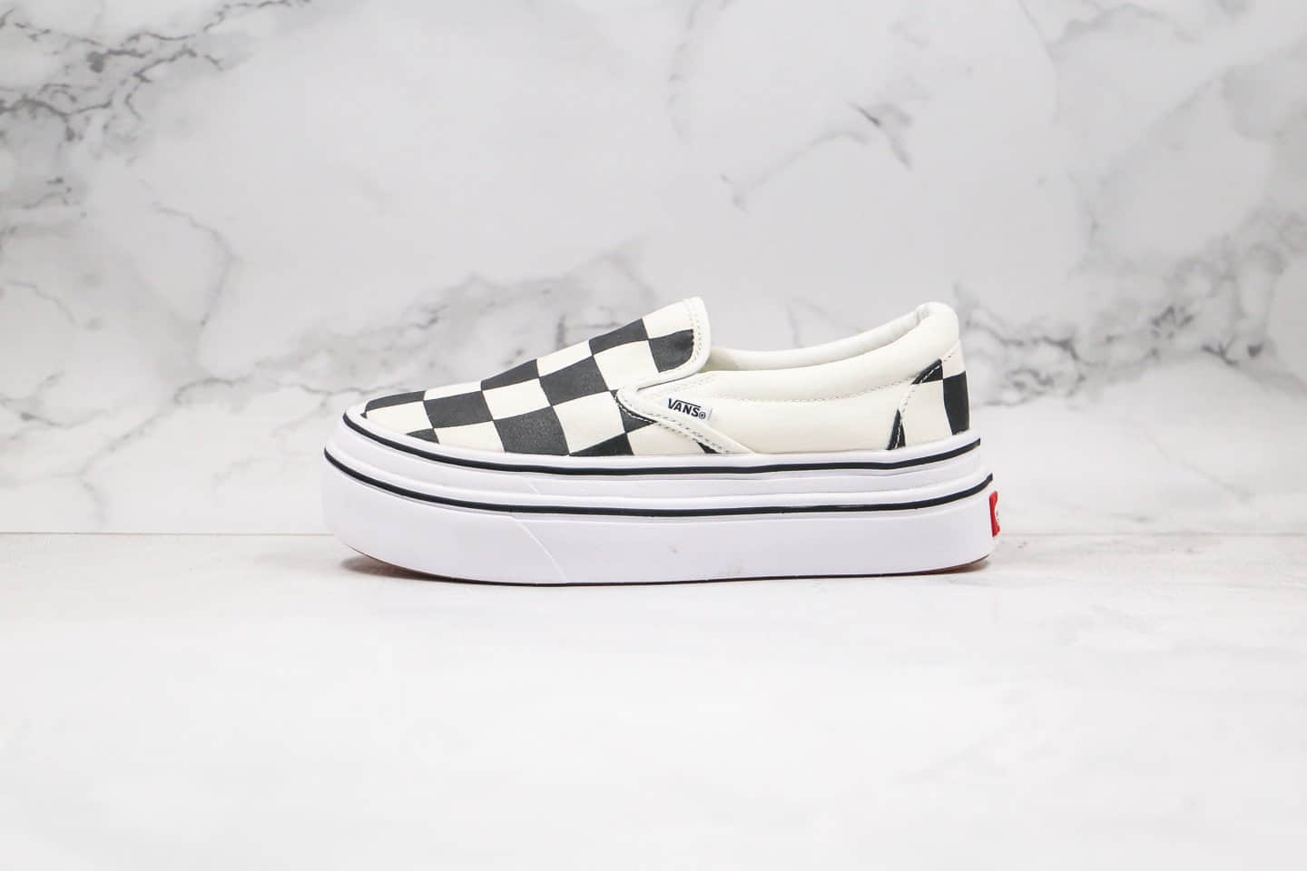万斯Vans ComfyCush slip-on公司级版本厚底黑白棋盘格子一脚蹬懒人鞋原厂硫化大底原盒原标 (ID:33843) - 图片1