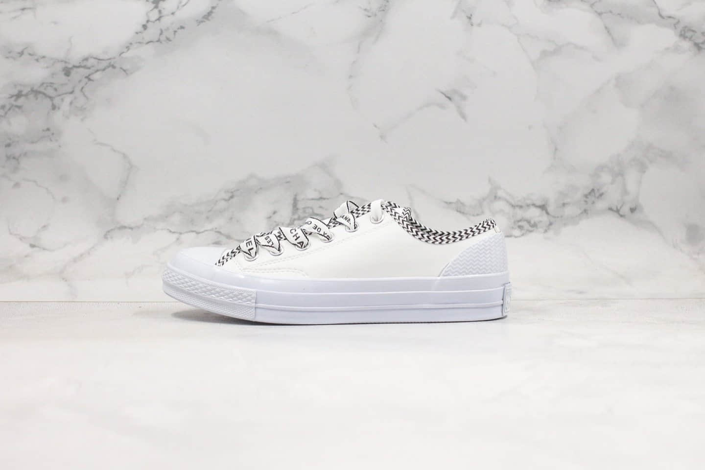 匡威Converse X Chanel公司级版本香奈儿联名款低帮丝绸鞋带白色板鞋原盒原标原档案数据开发 (ID:34018) - 图片1