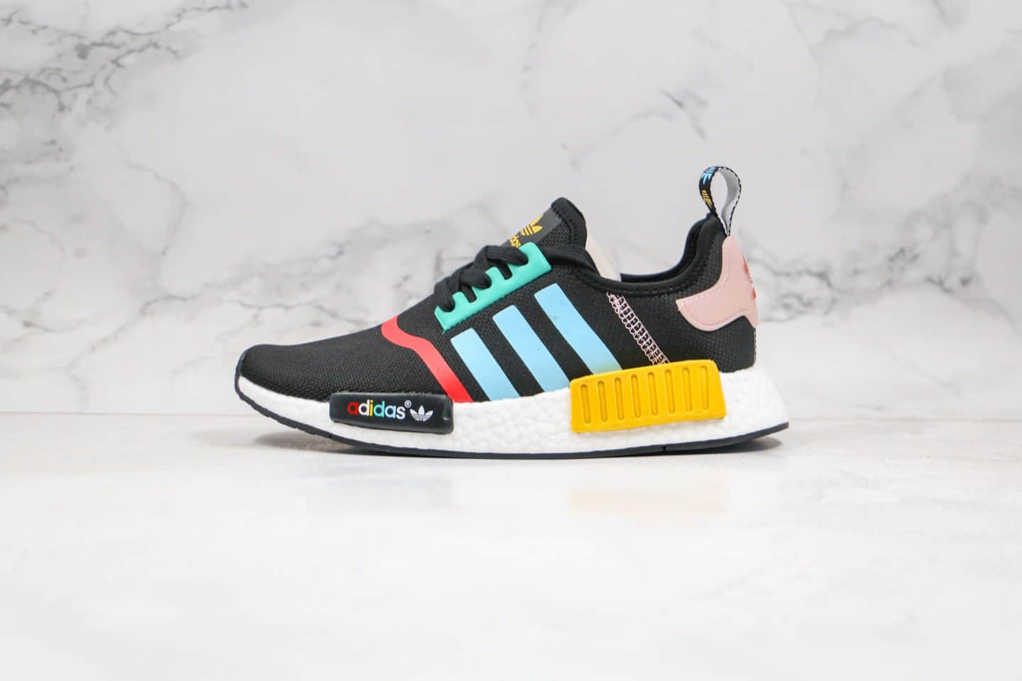 阿迪达斯Adidas Nmd R1纯原版本三叶草黑彩虹黑蓝粉色内置爆米花大底原盒原标 (ID:34419) - 图片1