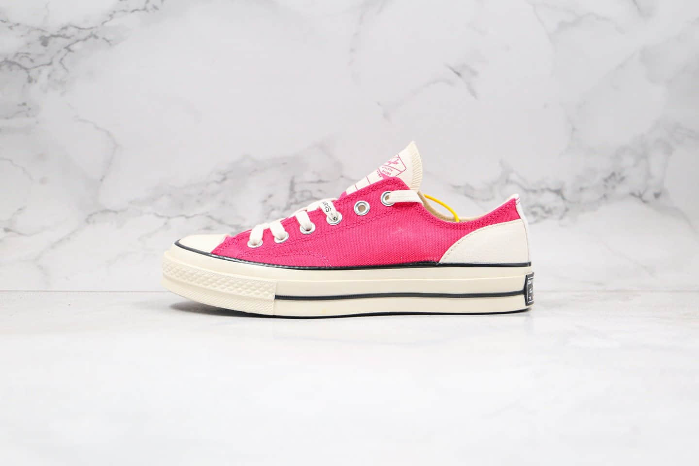 匡威Converse x Midnight Studio公司级版本联名款反标解构玫红色低帮内外反转原盒原标原厂硫化大底 (ID:34614) - 图片1