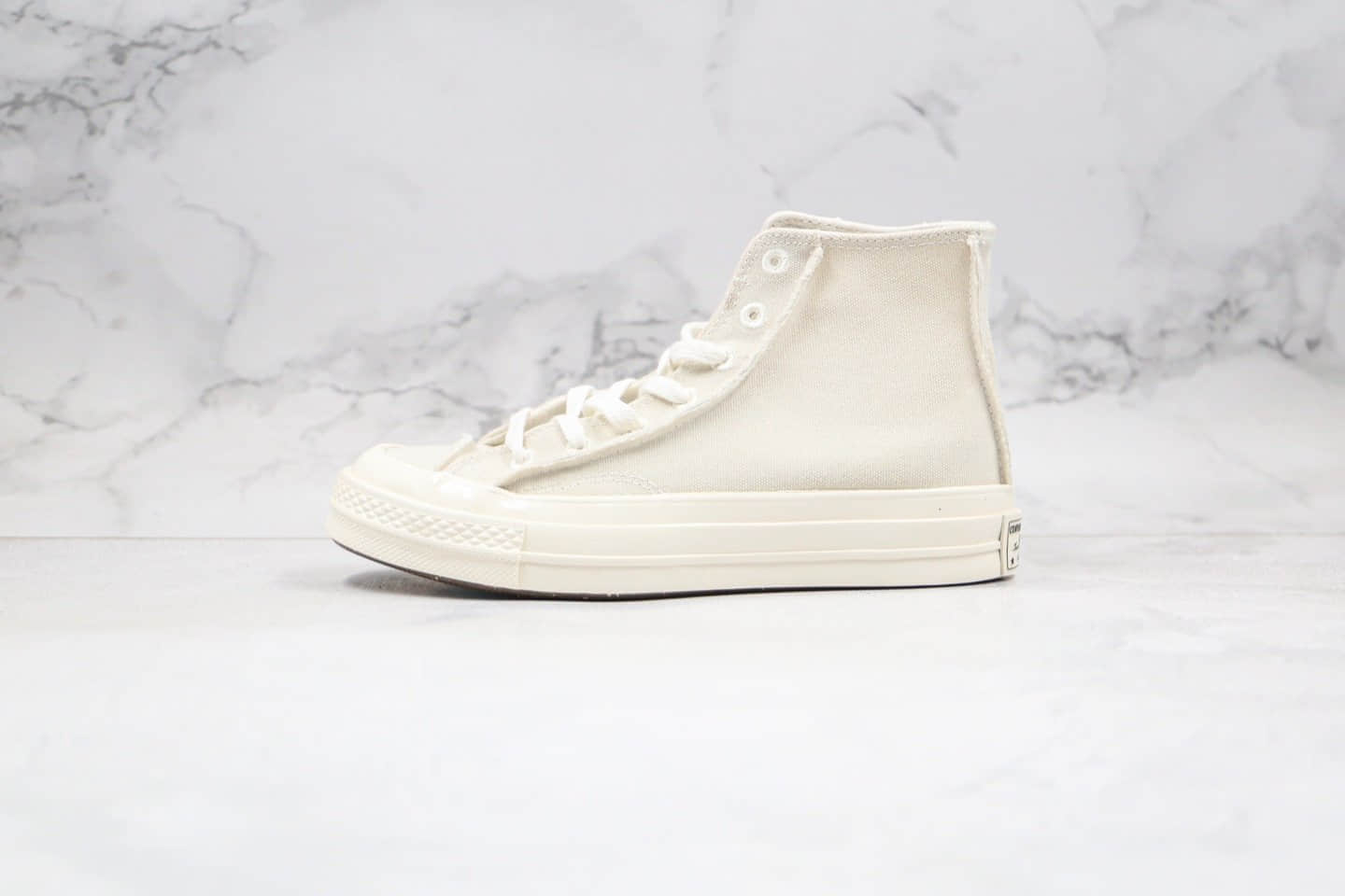 匡威Converse 1970s公司级版本高帮奶油色白色星标麻布配色原厂硫化大底正确硅蓝软中底 (ID:35565) - 图片1