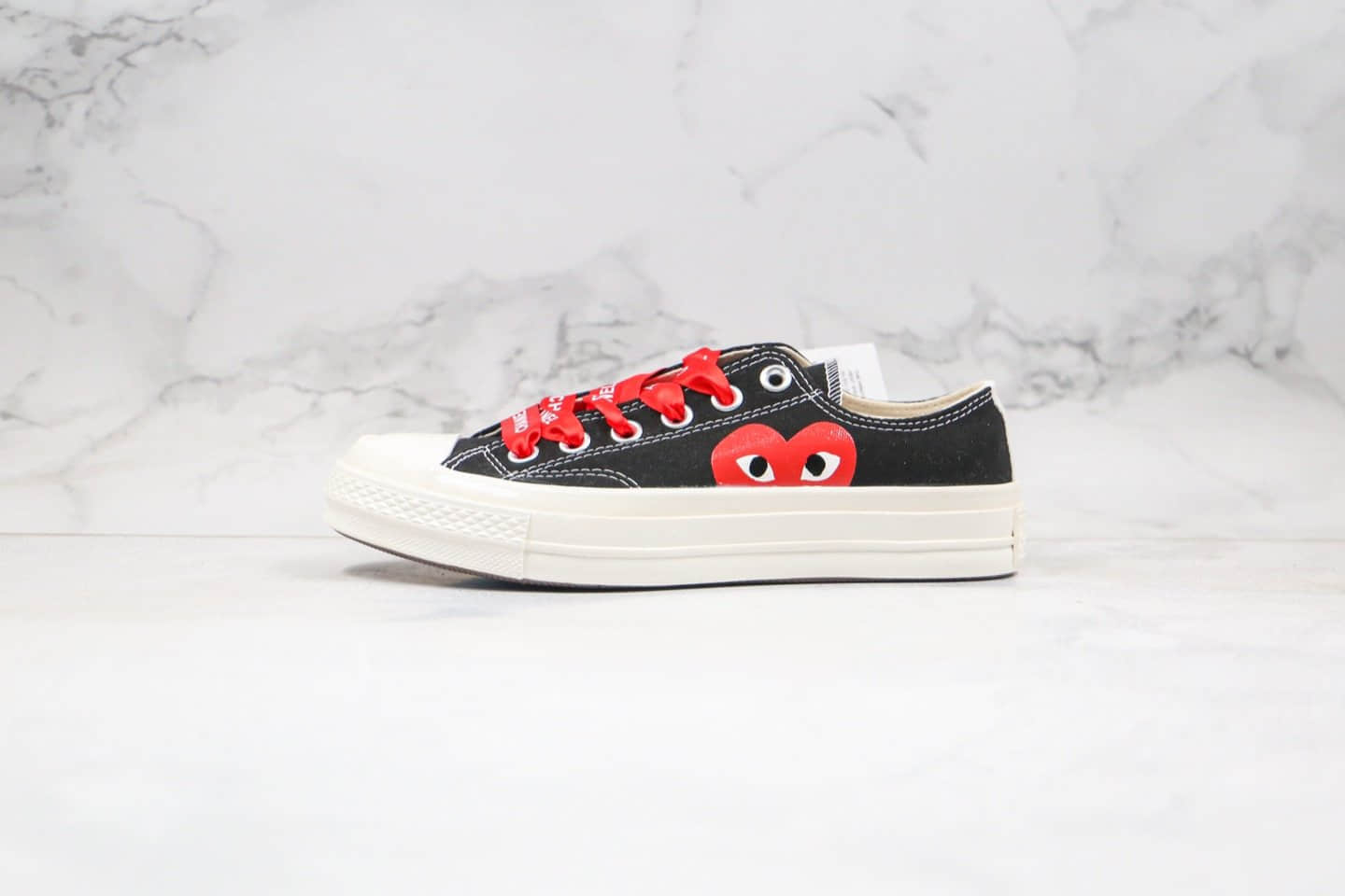 匡威Converse x 敏感内容G PLAY X CHANEL公司级版本香奈儿联名款低帮川久保玲黑白红爱心原厂硫化大底 (ID:35828) - 图片1