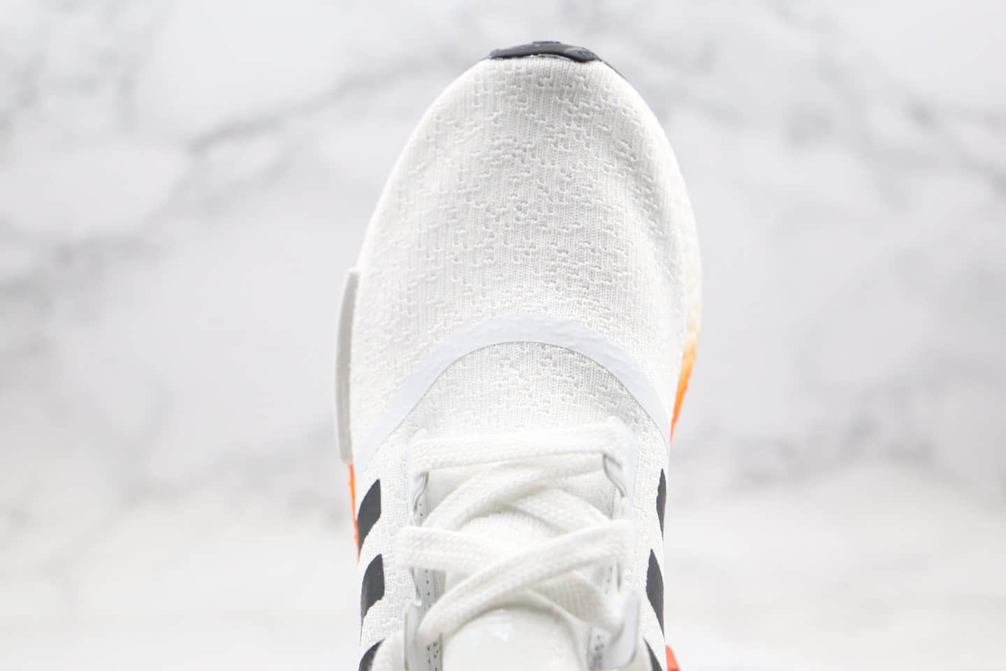 阿迪达斯Adidas Originals NMD_R1 White Black Sun Orange纯原版本三叶草NMD条纹落日橙渐变黑色内置真爆米花中底 货号:FW3648
