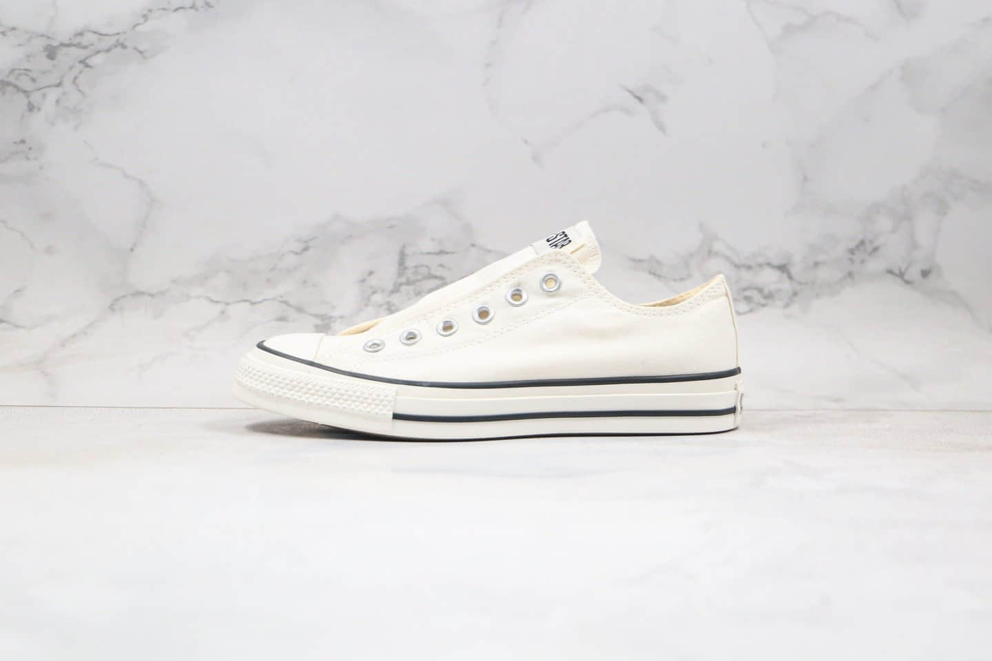 匡威Converse ALLSTARSLIPIII公司级版本低帮日版无鞋带懒人鞋一脚蹬白色帆布鞋正确硫化鞋底 (ID:36373) - 图片1