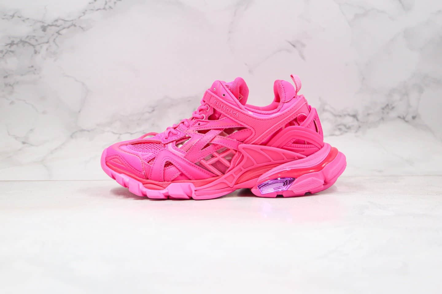 巴黎世家Balenciaga Track 4.0纯原版本复古老爹鞋四代荧光粉色原厂组合大底原盒配件齐全 (ID:36397) - 图片1