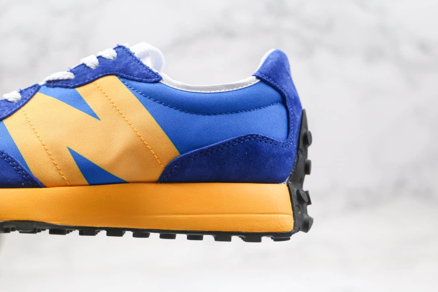 新百伦New Balance 327纯原版本复古慢跑鞋鸳鸯配色宝蓝色桔色敏感内容拼接原档案数据开发 货号:WS327LAA