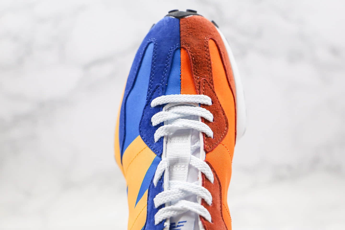 新百伦New Balance 327纯原版本复古慢跑鞋鸳鸯配色宝蓝色桔色敏感内容拼接原档案数据开发 货号:WS327LAA