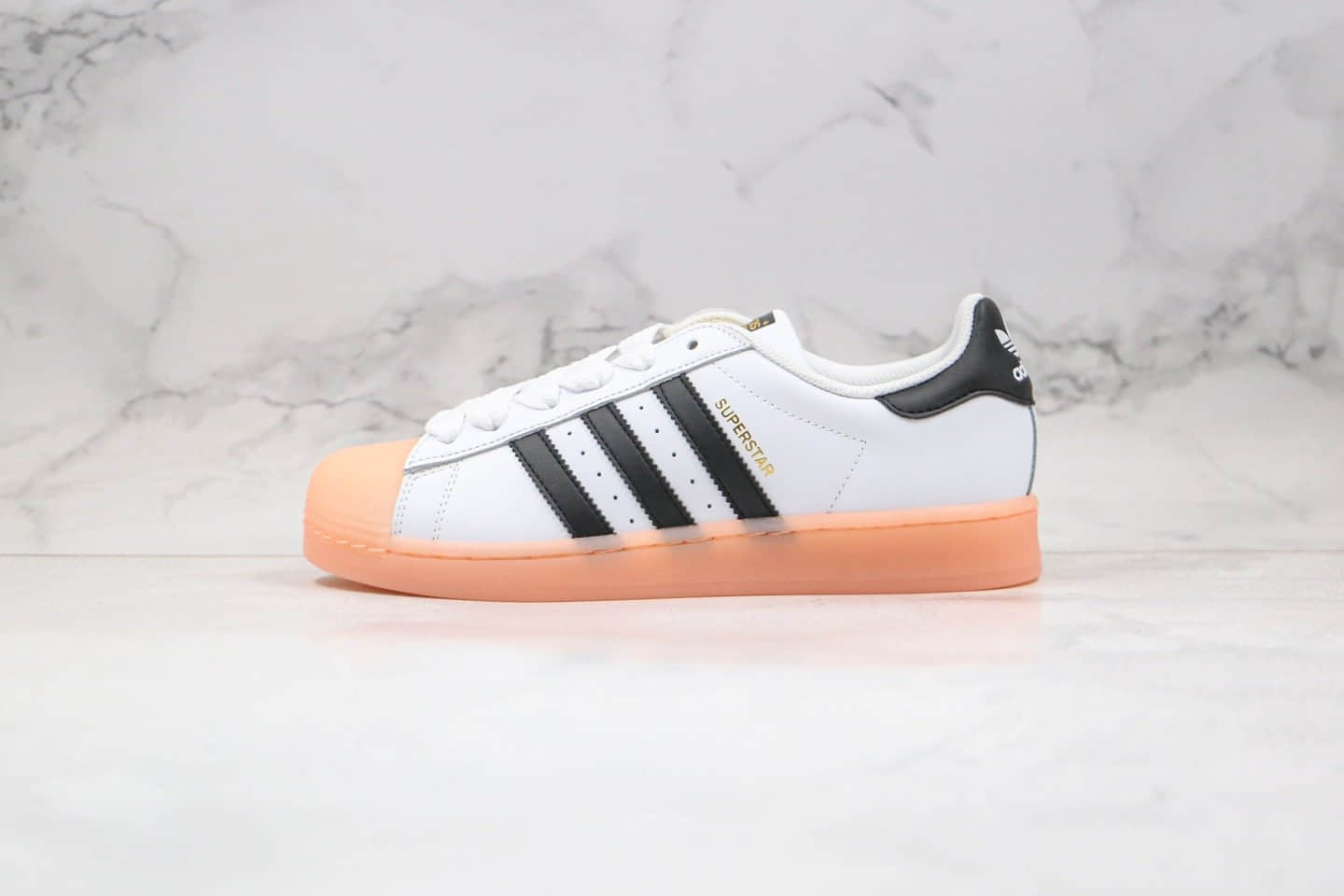 阿迪达斯adidas originals Superstar纯原版本金标贝壳头果冻底黑白粉色原楦头纸板打造 (ID:37639) - 图片1