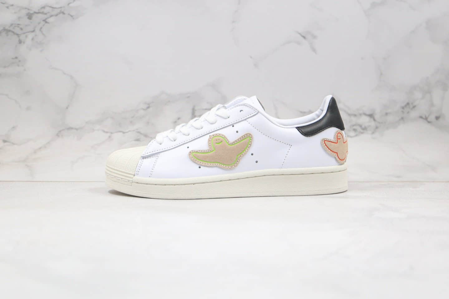 阿迪达斯adidas Superstar Shmoo x Mark Gonzales纯原版本联名款三叶草贝壳头和平鸽子米白色原鞋开模一比一打造 (ID:37647) - 图片1