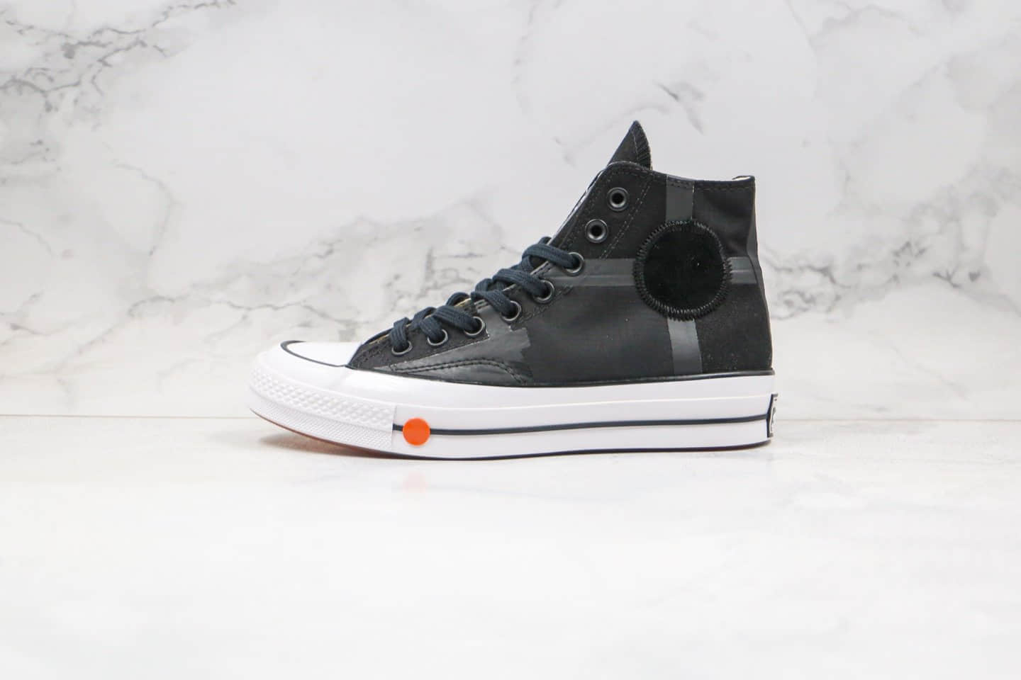 匡威Converse Chuck 70 x ROKIT联名款公司级版本尼龙帆布拼接黑色高帮帆布鞋原厂硫化大底 (ID:37881) - 图片1