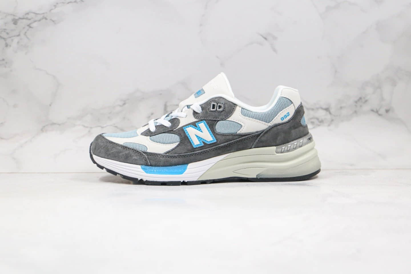新百伦New Balance Made in USA纯原版本美产血统NB992灰蓝色复古慢跑鞋正确鞋面卡色 (ID:38201) - 图片1