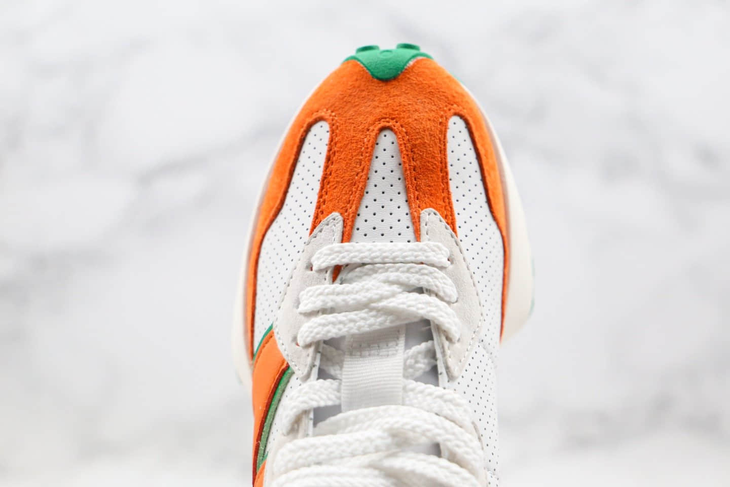 新百伦New Balance 327纯原版本皮面橙白绿色NB327复古慢跑鞋原盒原标 货号:WS327CBB