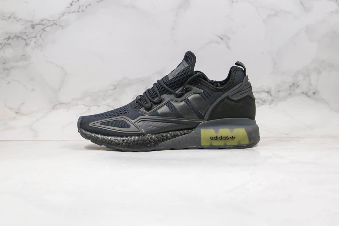阿迪达斯adidas Originals ZX 2K Boost纯原版本易烊千玺同款三叶草爆米花跑鞋黑色内置真爆米花缓震大底 (ID:39168) - 图片1