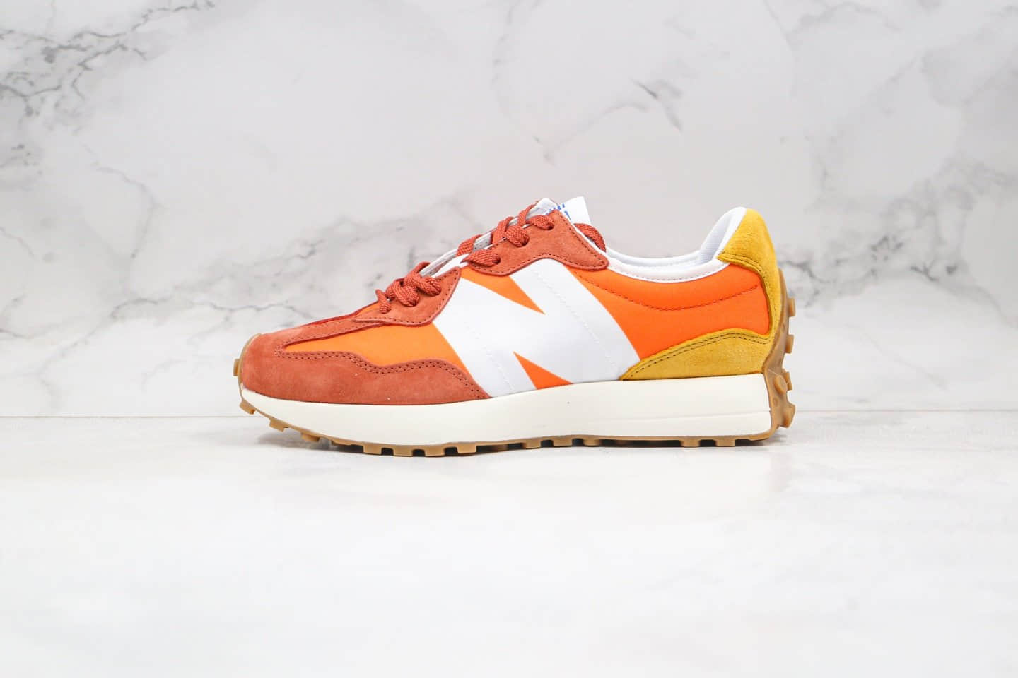 新百伦New Balance 327纯原版本复古慢跑鞋棕橙色原盒原标原档案数据开发 (ID:39269) - 图片1