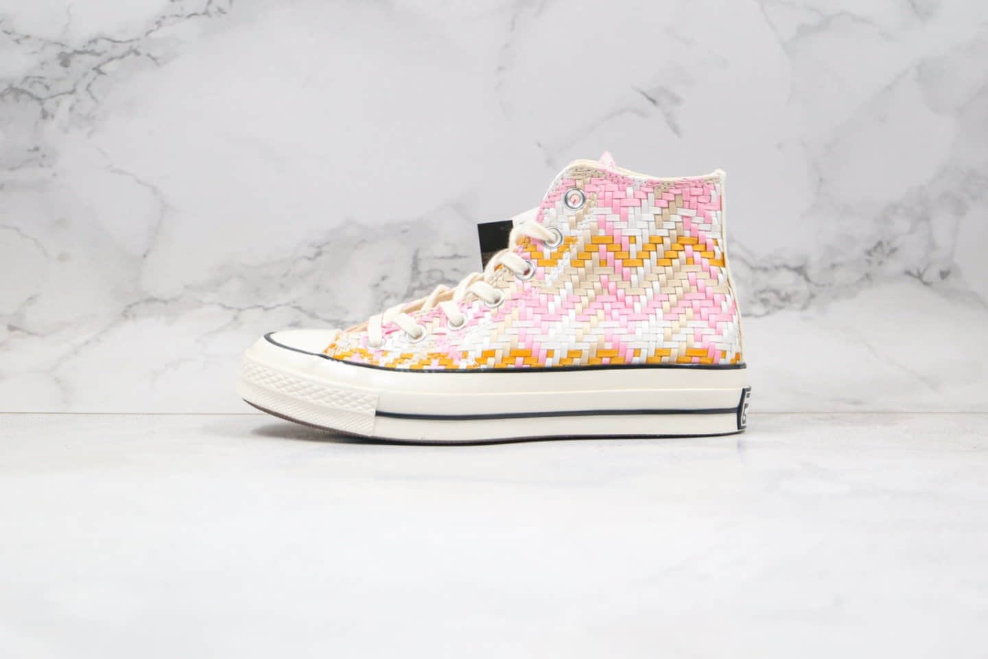 匡威Converse 1970s公司级版本彩色编织系列高帮帆布鞋粉色小红书Ins爆款 (ID:39440) - 图片1
