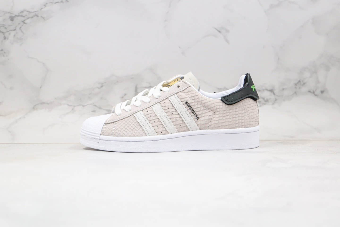 阿迪达斯Adidas Originals Superstar纯原版本三叶草贝壳头板鞋魔术贴夜光彩色鞋带原盒配件齐全正确贝利头层皮质 (ID:39619) - 图片1