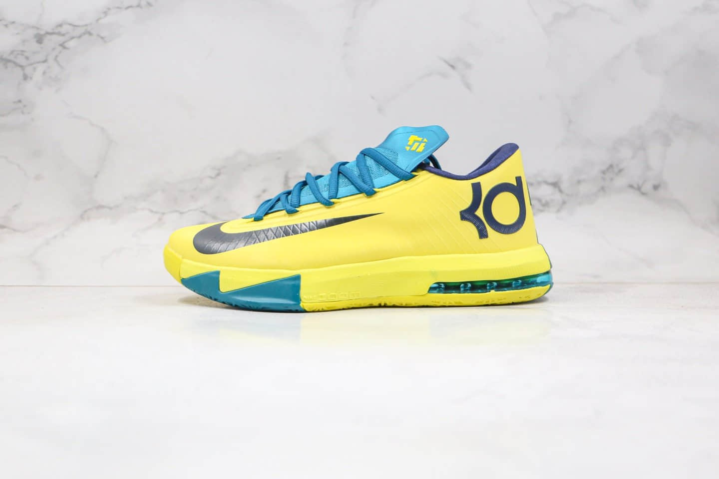 耐克Nike Zoom KD VI EP SJX纯原版本杜兰特6代篮球鞋黄蓝色内置气垫支持实战 (ID:39836) - 图片1