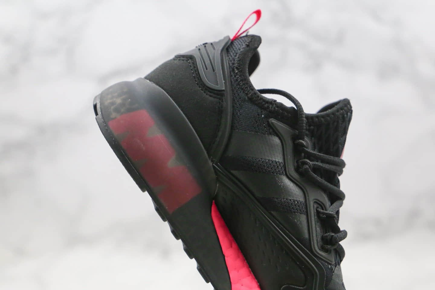 阿迪达斯Adidas Originals ZX 2K Boost纯原版本三叶草易烊千玺同款爆米花缓震跑鞋黑粉色原盒原标区别市面通货版本 货号:FX8489