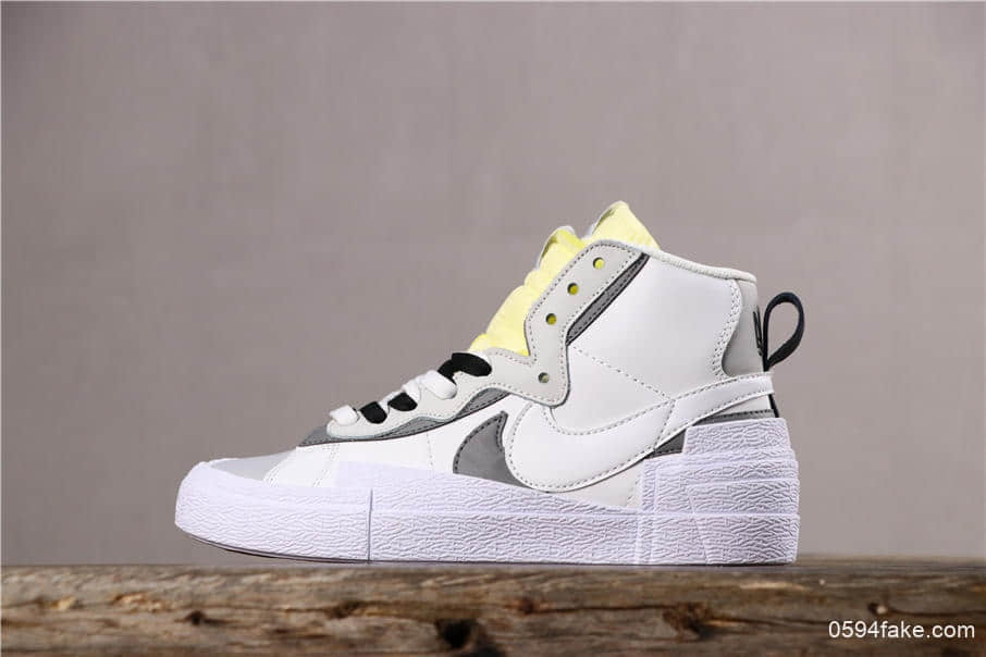 Sacai X Nike Blazer with Dunk耐克开拓者联名灰白米黄真标带半码时装周走秀款 (ID:4015) - 图片1