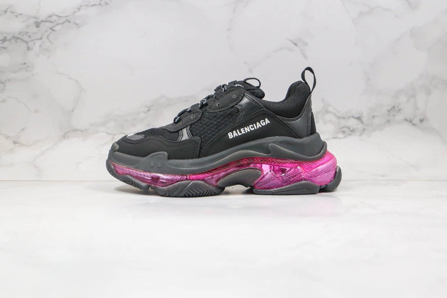 巴黎世家Balenciaga Triple S纯原版本三代气垫鞋黑紫色正确八层组合大底原档案数据开发 (ID:40246) - 图片1