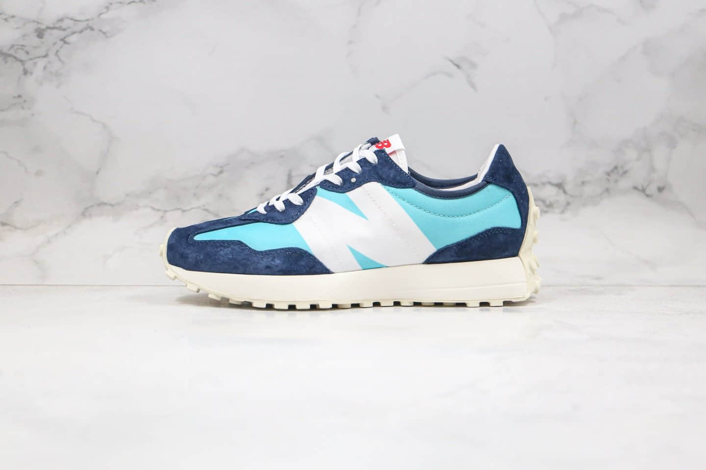 新百伦New Balance 327纯原版本复古慢跑鞋NB327湖水蓝色原盒原标区别市面通货版本 (ID:40324) - 图片1