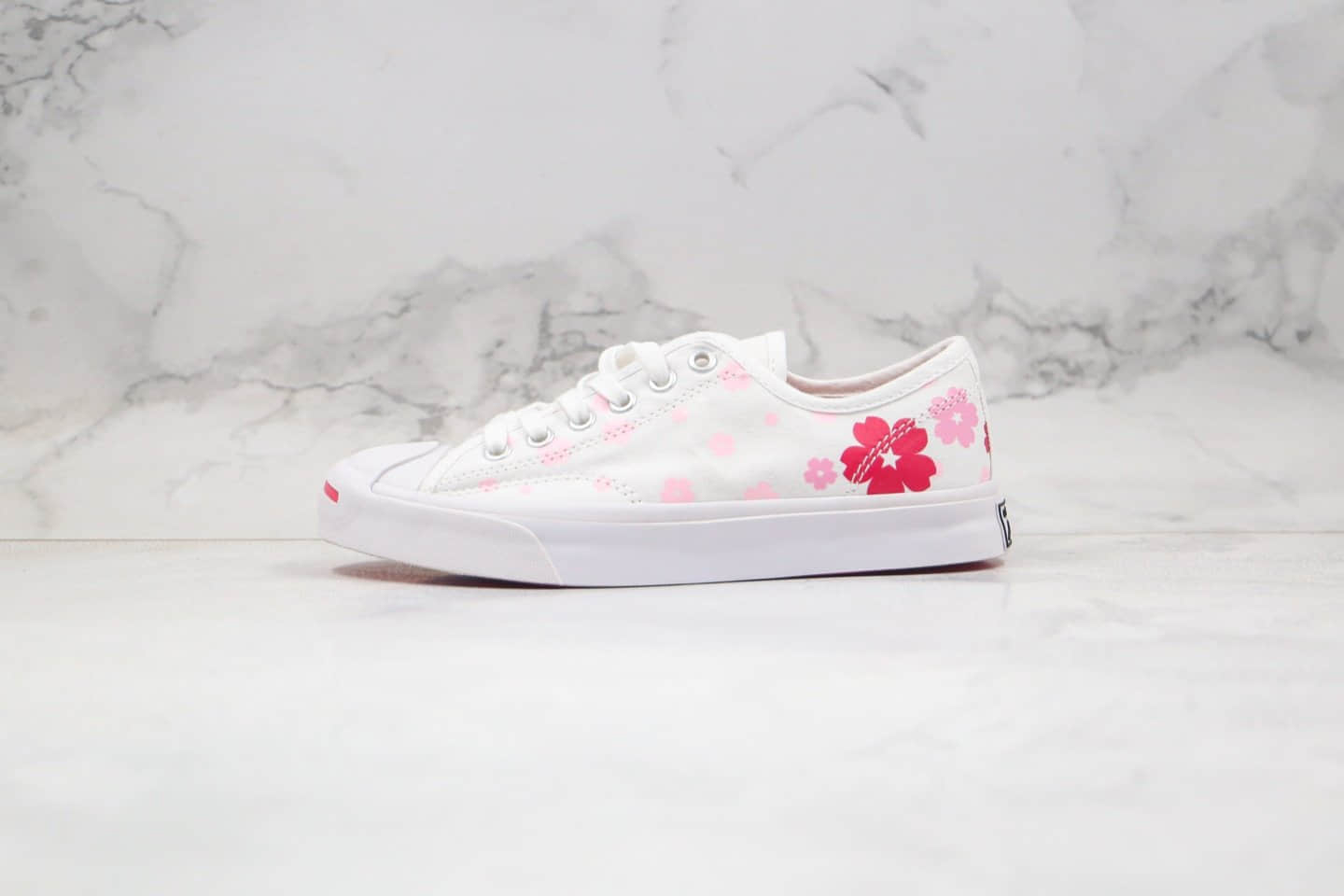 匡威CONVERSE SAKURA公司级版本低帮开口笑樱花白粉色正确进口尼龙鞋面原盒原标 (ID:40503) - 图片1