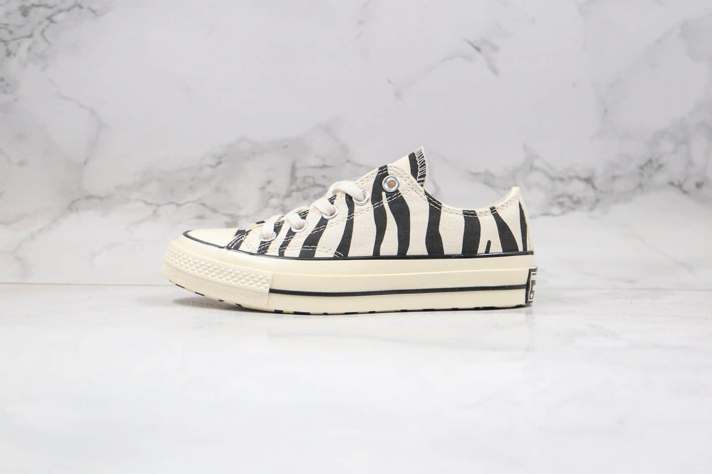 匡威Converse Archive Print Chuck 1970s公司级版本低帮板鞋斑马纹白黑正确蓝底 (ID:40636) - 图片1