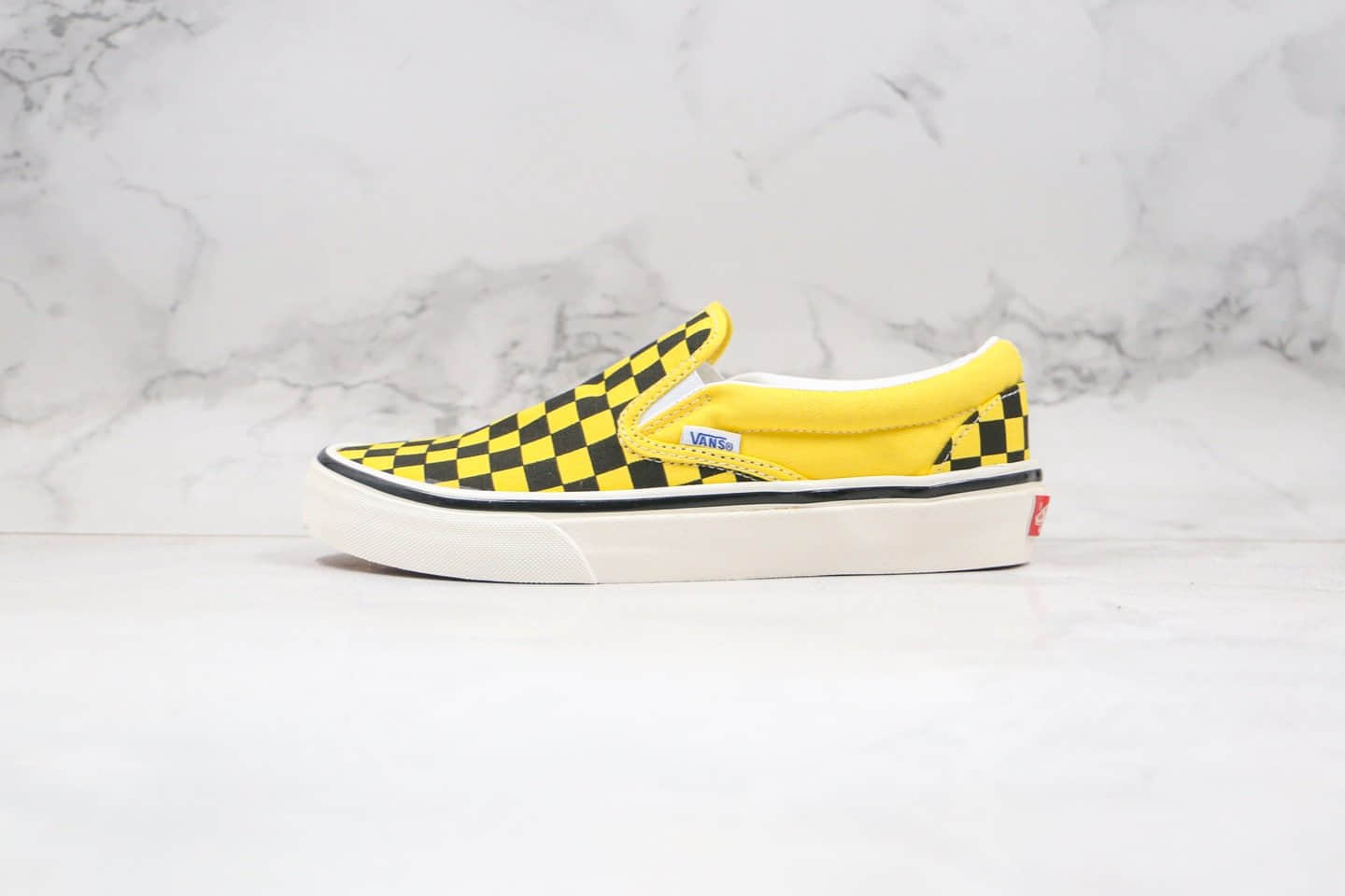 万斯Vans Cassic Slip-0n 98 DX公司级版本懒人一脚蹬棋盘格子黄黑色原厂工艺硫化一比一 (ID:40861) - 图片1
