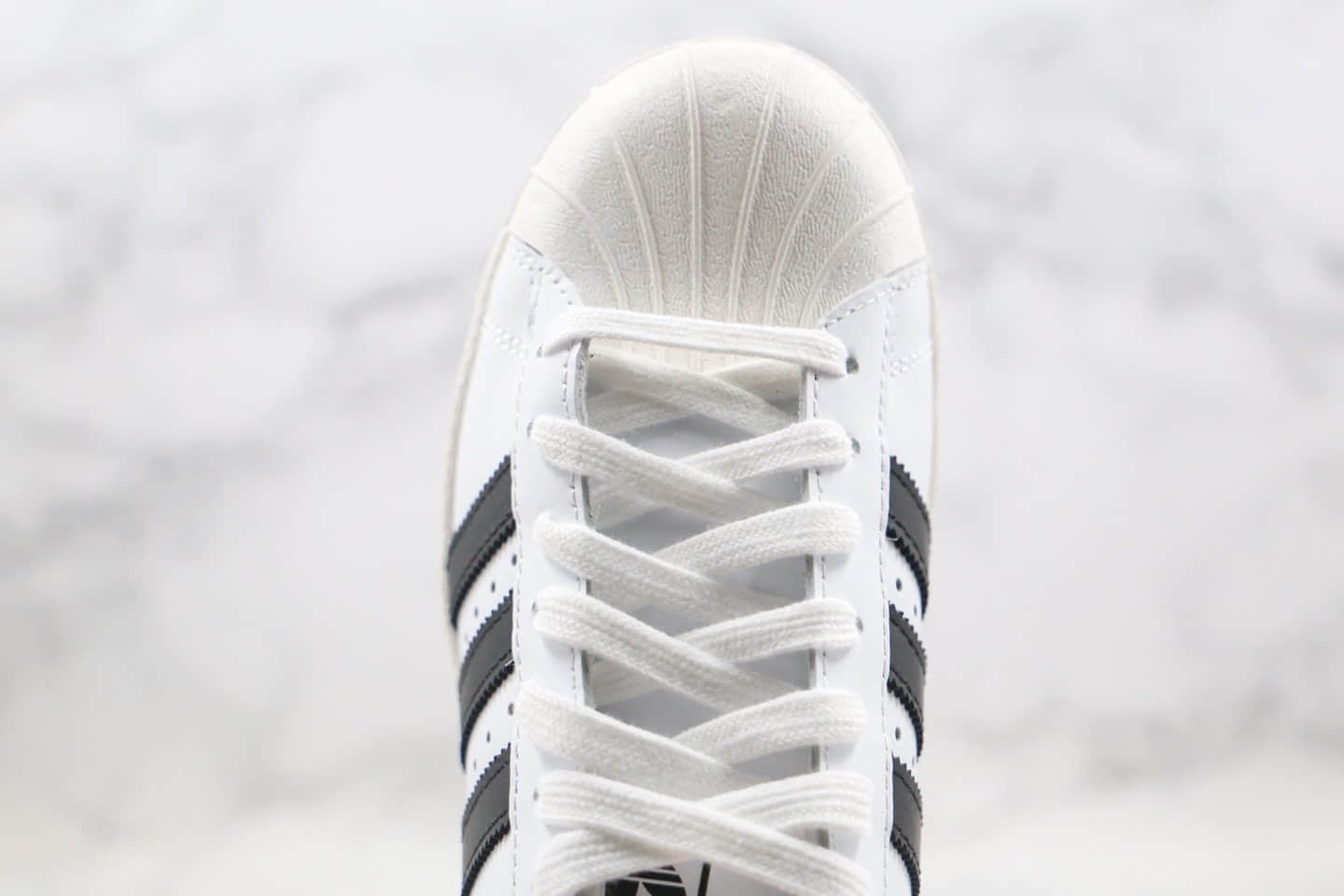 阿迪达斯Prada x adidas Originals Superstar 80s公司级版本普拉达联名贝壳头板鞋白黑色原装礼盒版本 货号:FW6680