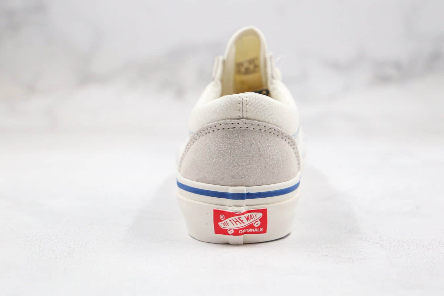 万斯Vans OG Old SkoolLX公司级版本低帮硫化板鞋米白蓝线条麂皮帆布鞋原厂硫化大底内置钢印