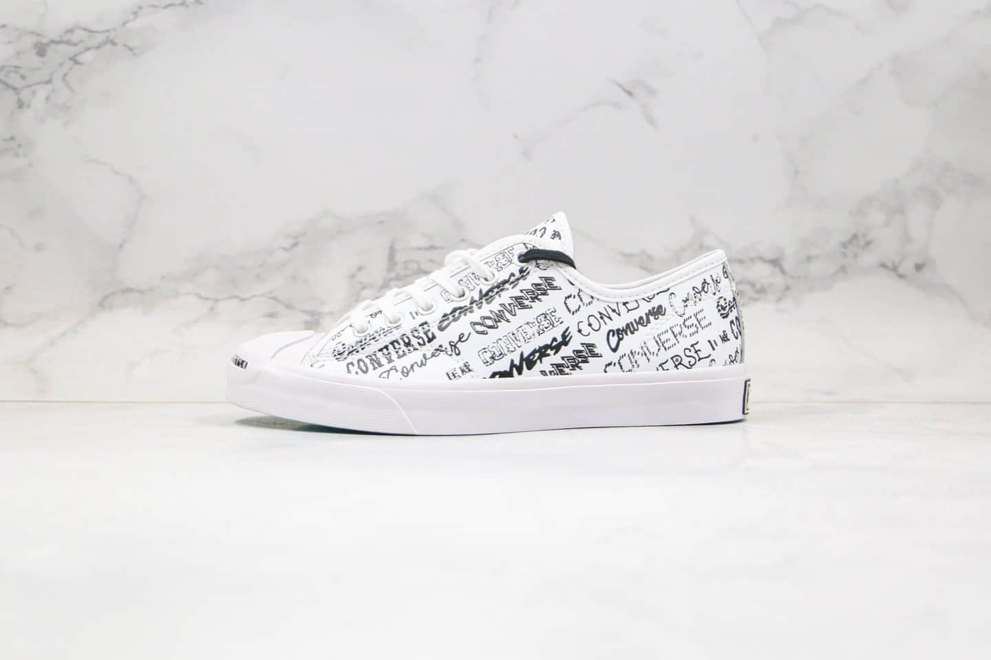 匡威CONVERSE Jack Purcell公司级版本低帮开口笑字母皮面LOGO帆布鞋原鞋开模一比一打造 货号:166488C