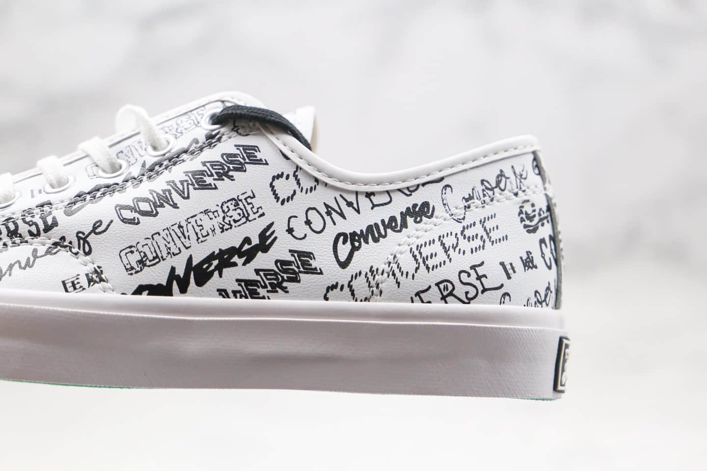匡威CONVERSE Jack Purcell公司级版本低帮开口笑字母皮面LOGO帆布鞋原鞋开模一比一打造 货号:166488C