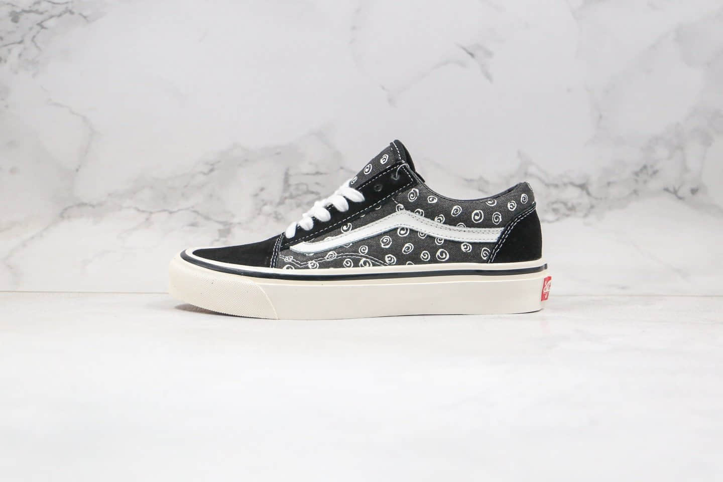 万斯Vans Old Skool 085公司级版本低帮黑白色旋风螺旋丸图案硫化板鞋原盒原标原楦头纸板打造 (ID:41088) - 图片1