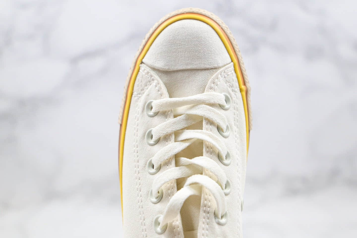 匡威Converse all star公司级版本低帮奶敏感内容米白黄橙线条帆布鞋原厂硫化大底原档案数据开发