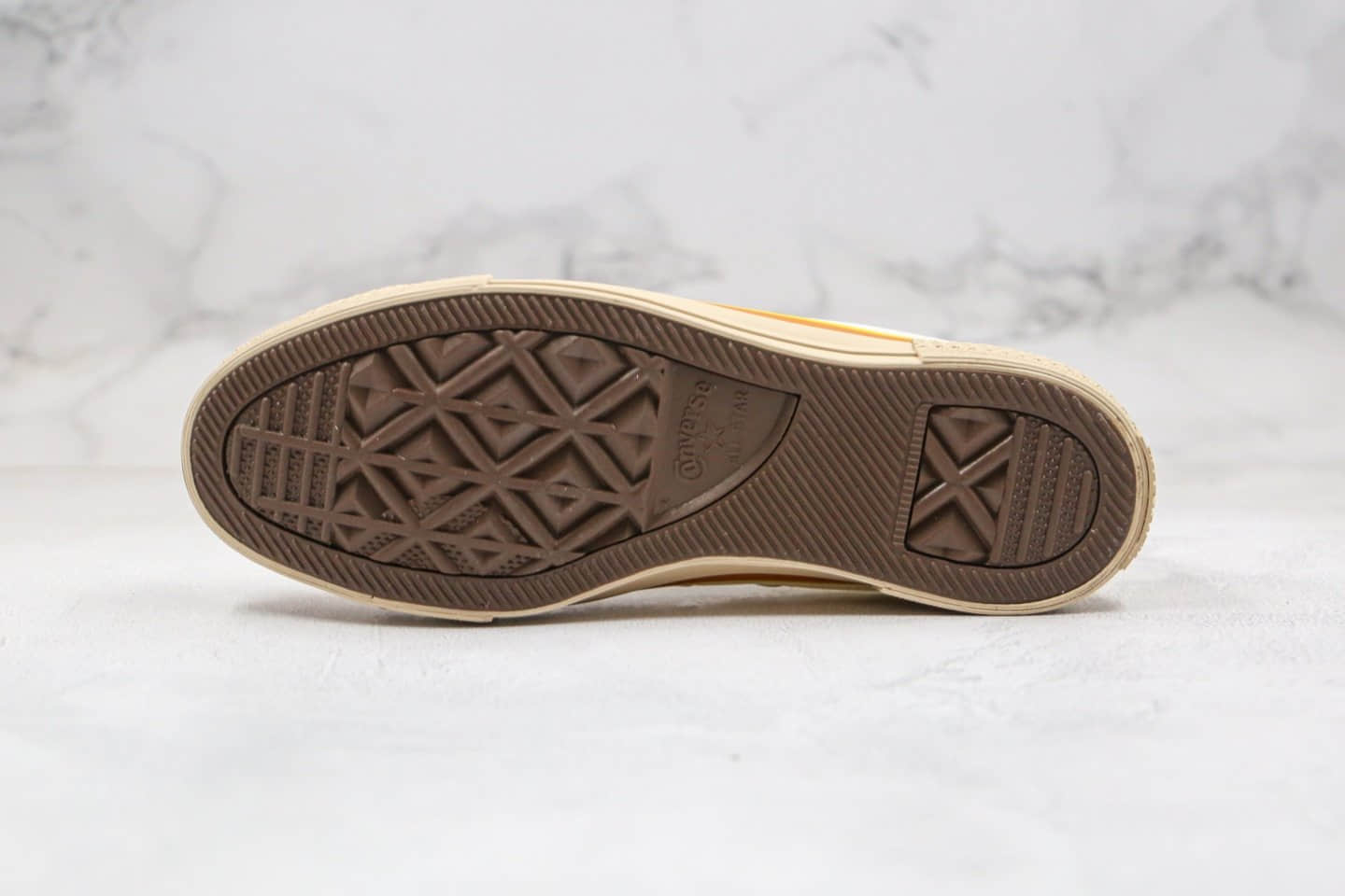 匡威Converse all star公司级版本低帮奶敏感内容米白黄橙线条帆布鞋原厂硫化大底原档案数据开发