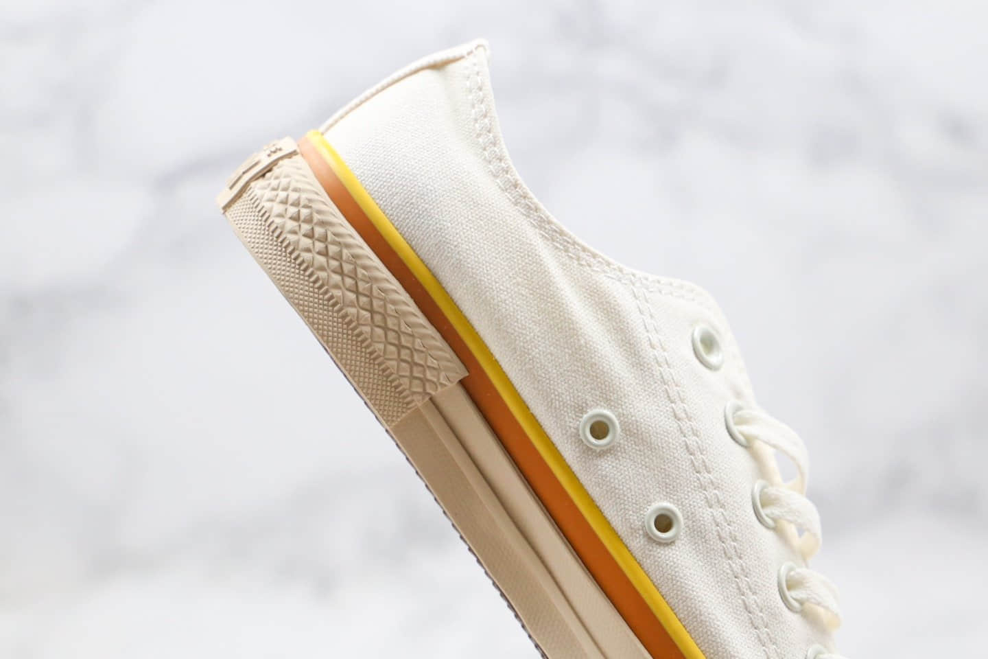 匡威Converse all star公司级版本低帮奶敏感内容米白黄橙线条帆布鞋原厂硫化大底原档案数据开发