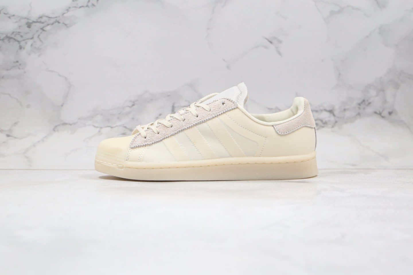 阿迪达斯adidas Originals SUPERSTAR x Eason陈奕迅联名款纯原版本贝壳头米白色帆布板鞋原盒原标 (ID:41985) - 图片1