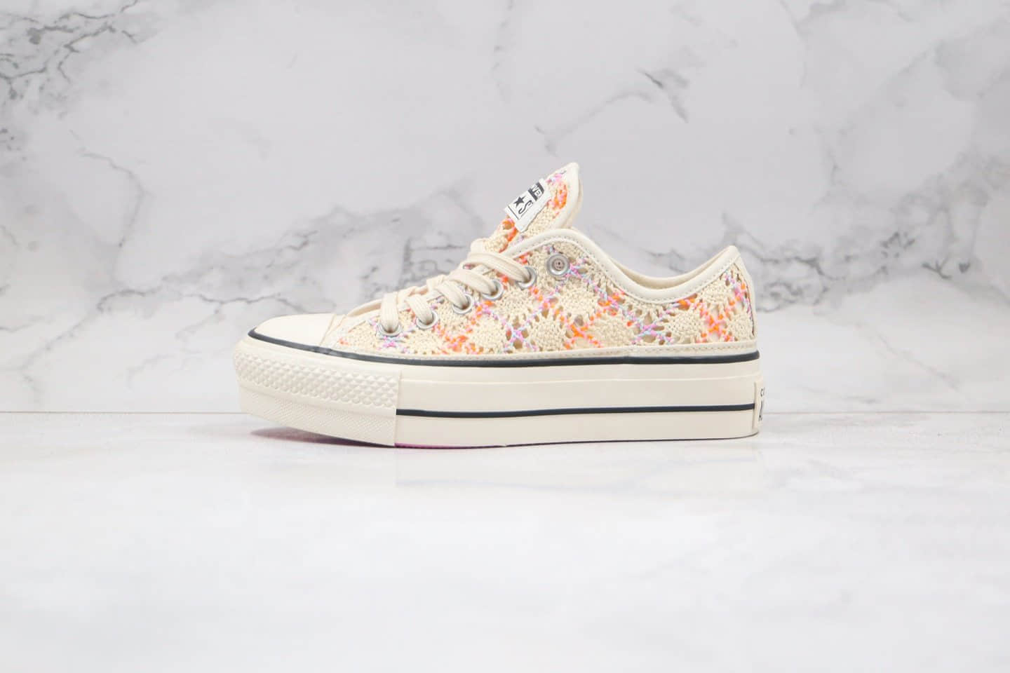 匡威Converse Chuck 70公司级版本低帮镂空厚底松糕鞋编织花配色原楦头纸板打造 (ID:42052) - 图片1