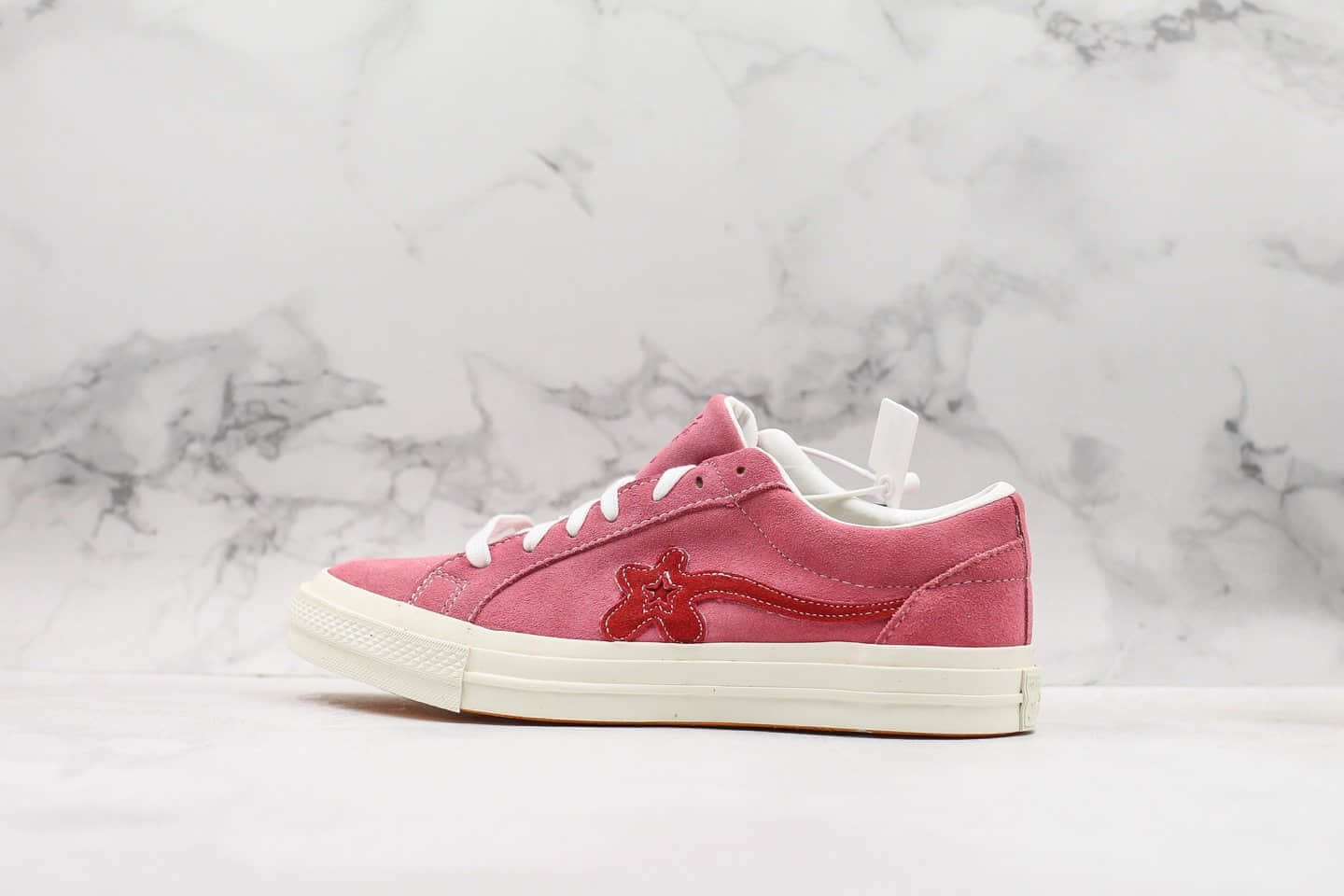 匡威Creator x Converse One Star Ox Golf Le Fleur公司级版本TTC小花联名麂皮板鞋粉色原盒蓝底 (ID:42574) - 图片1