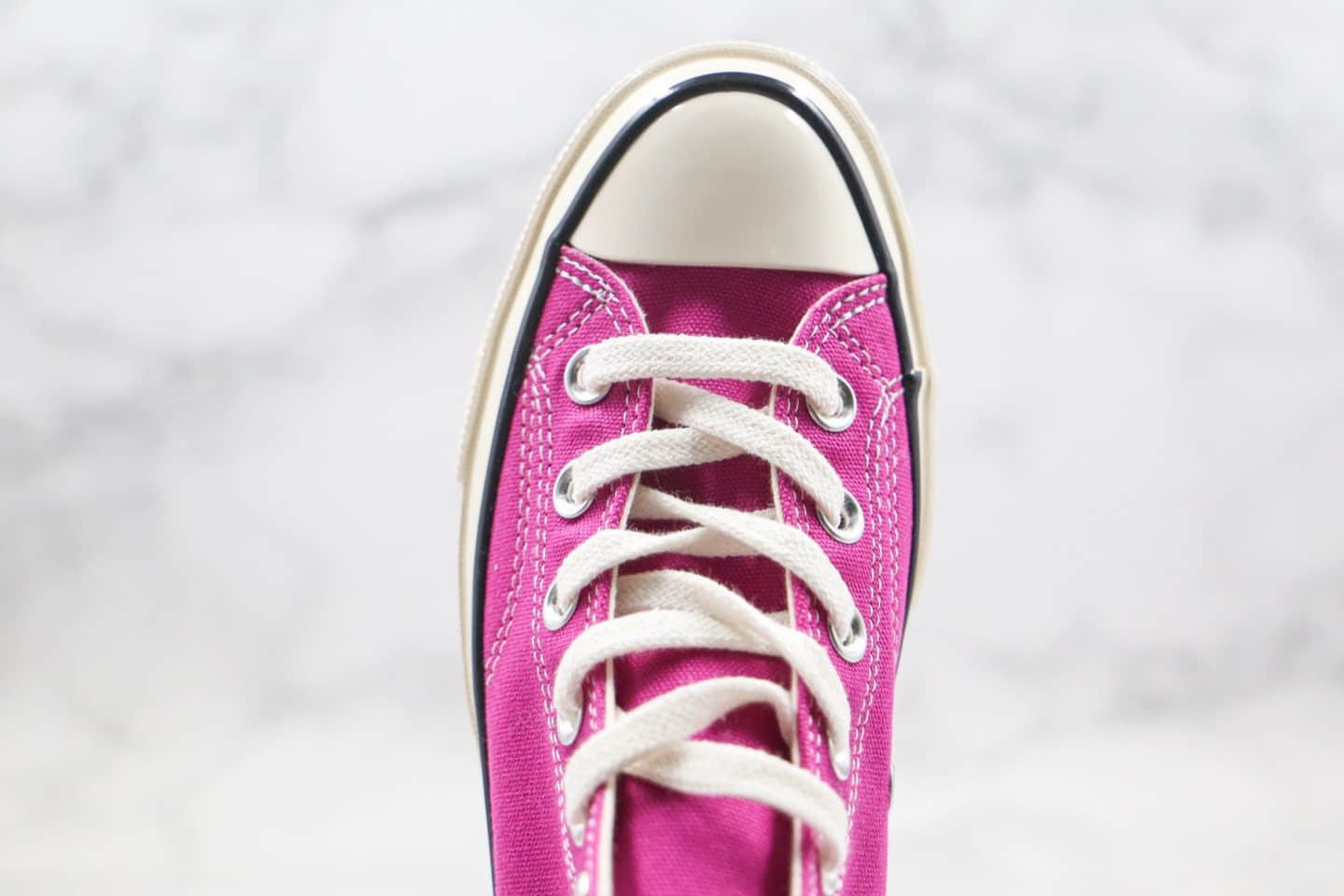 匡威Converse 1970s公司级版本高帮暗紫色帆布鞋蓝底双围条 货号:168503C