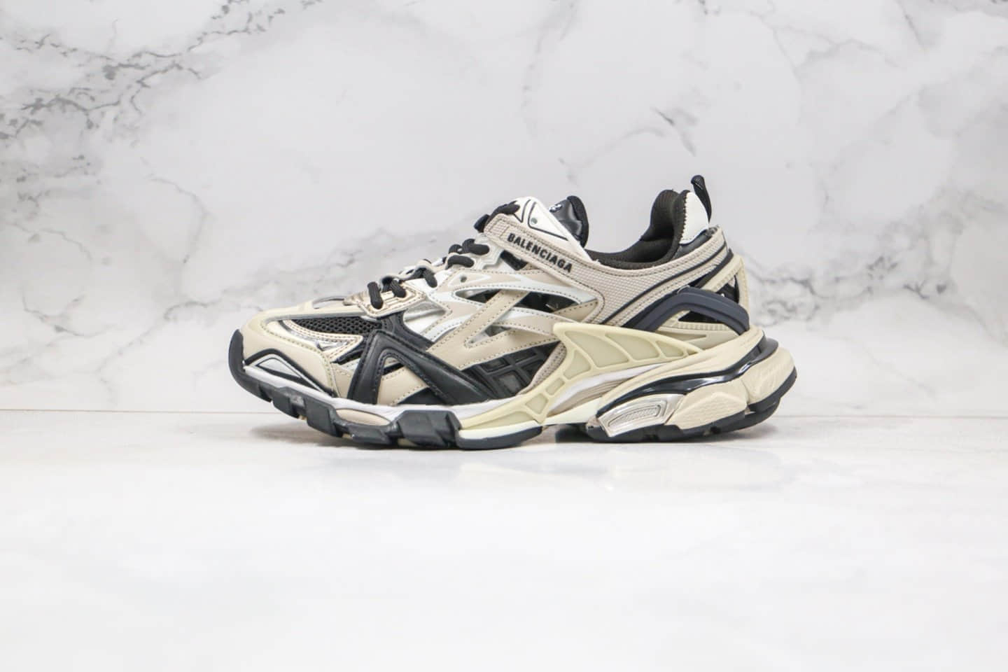巴黎世家Balenciaga Track 4.0纯原版本复古老爹鞋4代香槟黑色原档案数据开发原盒配件齐全 (ID:43076) - 图片1