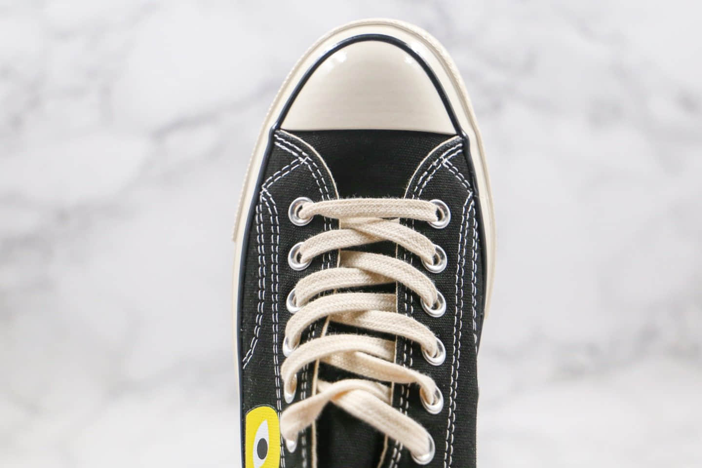 匡威Converse x 敏感内容G PLAY公司级版本川久保玲低帮第四代黑色帆布鞋敏感内容小爱心原厂硫化大底原盒原标